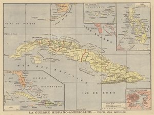 De Spaans-Amerikaanse Oorlog - kaart van Spaanse koloniën